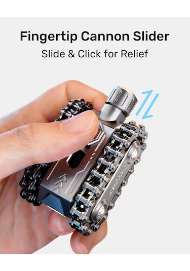 Edc Yeni Nesil Stres Çarkı: Zincir Mekanizmalı Tank Fidget Silver