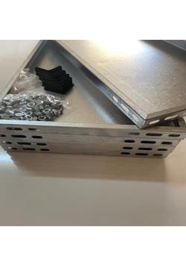 Rafburada 4 Katlı 3'Lü Bitişik Galvaniz Çelik Raf. Depo Rafı 59 x 93 x 150 CM Kalınlık 1.00 MM