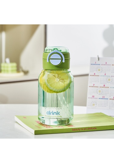 Velvettides Fuxing Öğrenci Pipet Kupası Çocuk Spor Su Bardak Plastik Bardak Taşınabilir Çift İçme Kupası Erkekler Ve Kadınlar Basit Uzay Kupası 930ml Yeşil