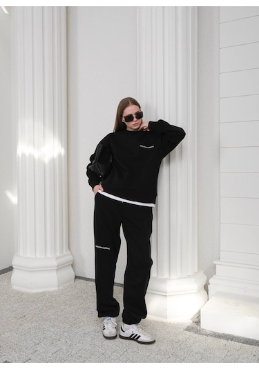 Fonna Fashion Esf-2304 Bayan Eşofman Takım Siyah