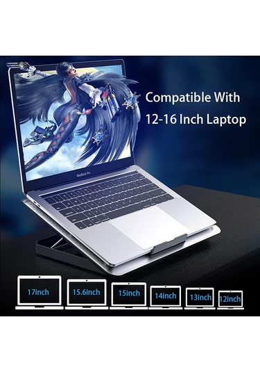 Oyun Dizüstü Bilgisayar Soğutucu Sessiz Fan Metal Dizüstü Bilgisayar Soğutma Pedleri Port Ayarlanabilir Not Defter Stand 12-16 İnç Dizüstü Bilgisayar