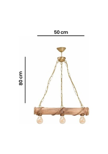 Correx Bambu 3'lü Avize Kahverengi