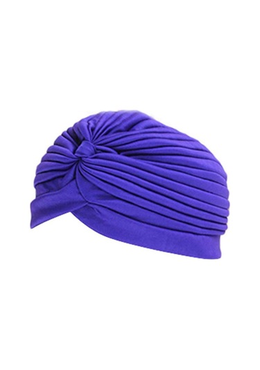 Koyu Mor Büyük Elastik Türban Kulak Koruyucu Banyo Unisex Yüzme Havuzu Şapkası Banyo Şapkası Yüzme Kapaklar Dalış Şapkası Koyu Mor