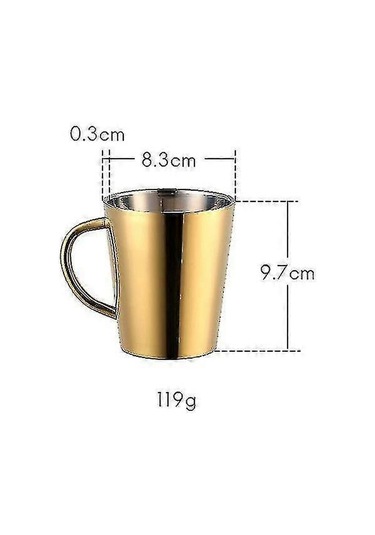 300 Ml Paslanmaz Çelik Kahve Kupası Taşıma Sapı - Altın