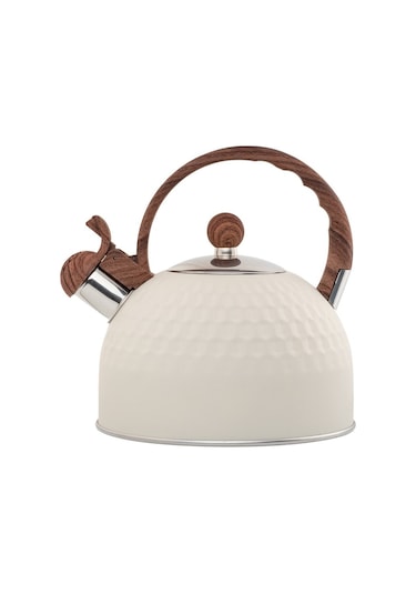Tcherchi Paslanmaz Çelik Ahşap Saplı Çaydanlık Beyaz