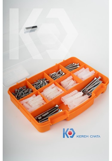 Kerem 312 Parça 12 Çeşit Vida Ve Dübel Seti -takım 20 CM