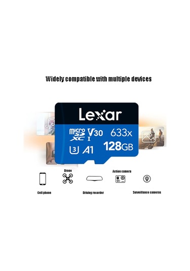 Sones Lexar 633x 128gb Yüksek Hızlı Sürüş Kaydedici Özel Tf Kartlı Cep Telefonu Hafıza Kartı