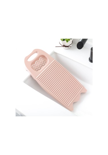 Symbee Ev İçi Kullanıma Uygun Plastik Kayık Tahtası - Hafif Pembe, Kaymaz Tabla, Evde Çamaşır Yıkama Araçları, Dayanıklı Materyal Pembe
