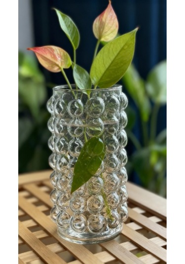 Candle Vase Balon Vazo 10 Cm Genişlik 15 Cm Uzunluk Beyaz