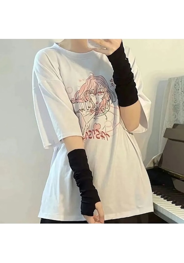 Mood Agenda Unisex Siyah Ikili Tek Parmak Punk Kolluk Eldiven Siyah