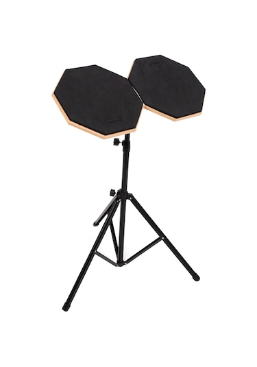 Bateri Davul Drum Pratik Pedi Pad Seti Standlı Baget Tekli Set