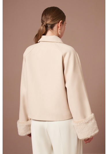 Ftz Women Kadın Kaşe Kısa Kaban Beige 31279 Beige