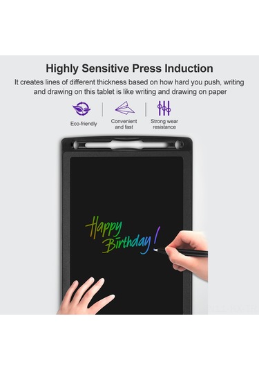 Kangvka 10 İnç Lcd Renkli Ekranlı Çizim Tahtası - Bölgesel Silme Ve Tek Tuşla Temizleme Özelliği - Göz Koruyucu - Pembe Pembe