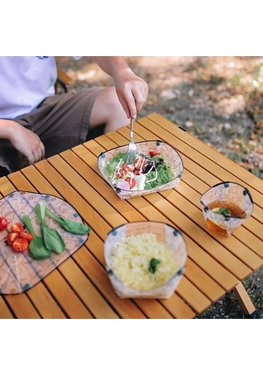 Katlanabilir Kase Plakası Gıda Sınıfı Bpa İçermeyen Isıya Dayanıklı Ultra Hafif Katlanır Sofra Kamp Aksesuarları A Çok Renkli
