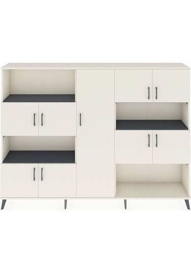 Arges Dolap 10 Raflı 9 Kapaklı 220x30x163 Aytaşı-aytaşı/antrasit Aytaşı-aytaşı/antrasit