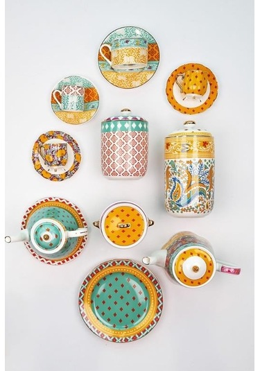 Lucky Art Eliana Bone Porselen Karışık Desenli 4 Lü Tabak Seti 27 Cm Lyhd 578