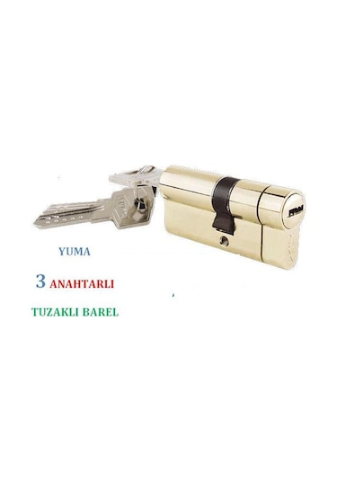 Yuma Tuzaklı Bilyalı Barel 3 Anahtarlı Kilit Sarı 68 Mm