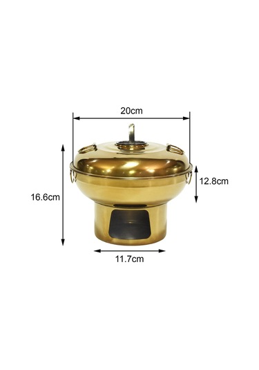 Suntek Magideal Çin Küçük Güveç Paslanmaz Çelik Restoran Sarı-20cm