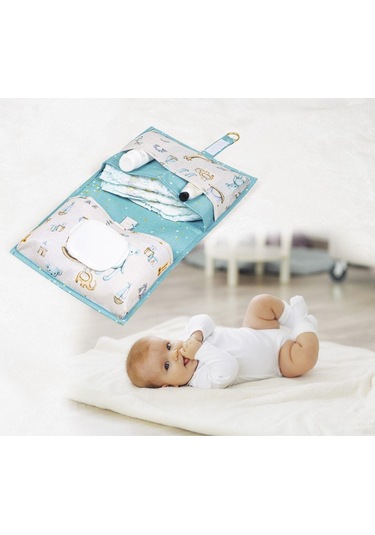 Morbebe Baby Alt Bakım Çantası - Bebek Alt Bakım Çantası (Mavi) 24X44