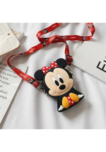 Minnie Mouse Tasarım Silikon Omuz Askılı Çanta-17 Altın