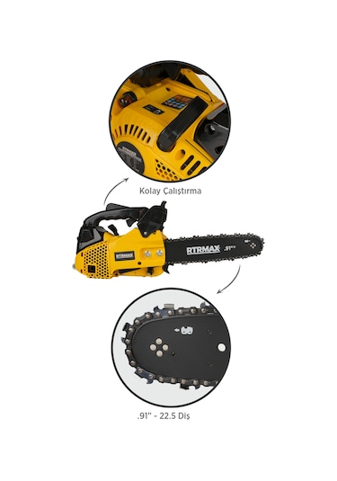 Rtrmax RTM953 1.2 Hp 25.4 Cc 30 CM Pala Benzinli Ağaç Kesme Motoru