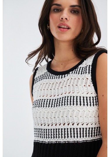 Peraluna KİYO DRESS Kolsuz Pamuklu Diz Hizası Yazlık Kadın Elbise