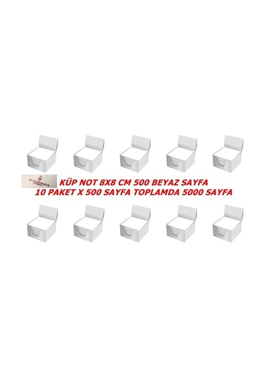 8x8 Cm Umur Küp Not 500 Sayfa X 10 Paket Toplam 5000 Sayfa
