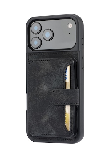 Teleplus Apple Uyumlu iPhone 17 Pro Max Kılıf H67 Kartlıklı Cüzdanlı Kılıf