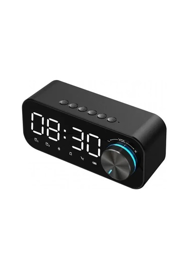 Mp3 Çalar Saat, Fm Radyo Ve Çok Fonksiyonlu Müzik Çalar Kablosuz Bluetooth Black