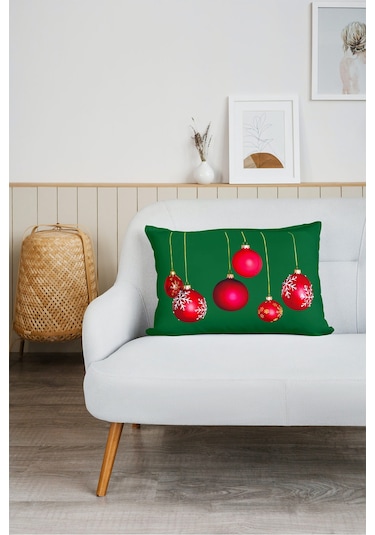 Yılbaşı Noel Desen Baskılı Tv Battaniyeli Opsiyonel Dekoratif Yastık Battaniye 2in1-01 Çok Renkli