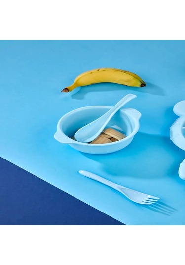 4 Parça Mama Seti 3 Bölmeli Ayıcık Şekilli Eğlenceli Mama