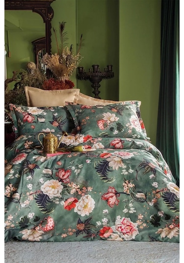 İssimo Japonesque Tencel Nevresim Takımı Çift Kişilik-2124 Çok Renkli