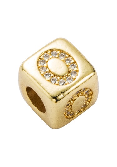 İngilizce Mektup Boncuk Bilezik Pirinç Mikro Kakma Çift Kırmızı Dize Çekme Dıy Bilezik Takı, Stil: O Çok Renkli