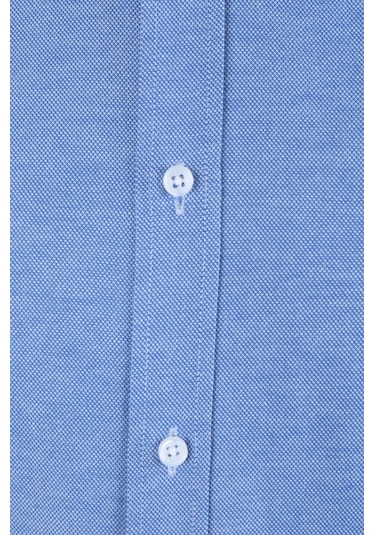 Cengiz İnler Standart Yaka Dokulu Cepsiz Slim Fit Erkek Gömlek 001