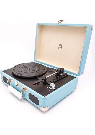 Gpo Soho Retro Valiz Plakçalar Entegre Stereo Hoparlör Turkuaz