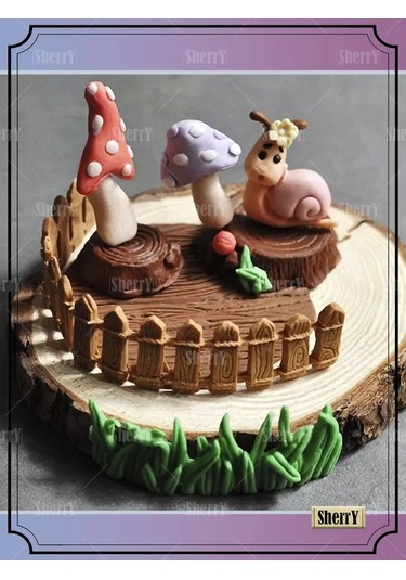 Sherryleis Kalıp Salyangoz Ve Mantarlar 10x8x1,5 Cm Silikon Kalıp 137700406