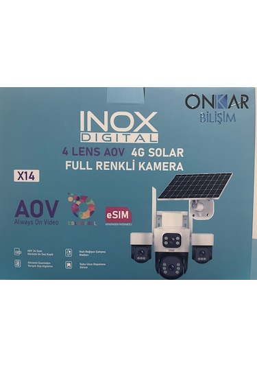 Inox X14 4lens Esim Solar Kamera Çift Panel Güneş Enerjili Kamera