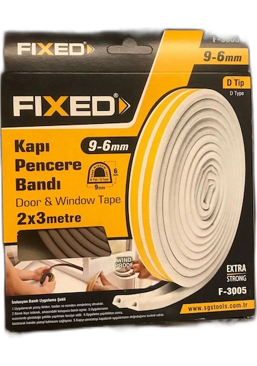 Fixed Kapı Pencere Bandı Beyaz 3 Metre Standart