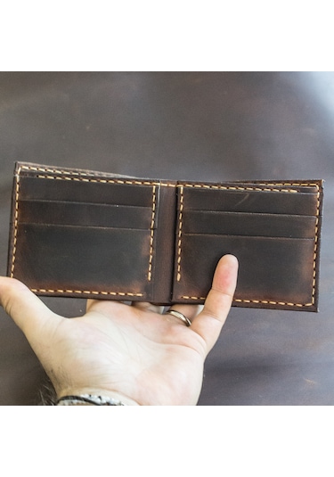 Craft And Luna El Yapımı Hakiki Deri Cüzdan Raven Taba