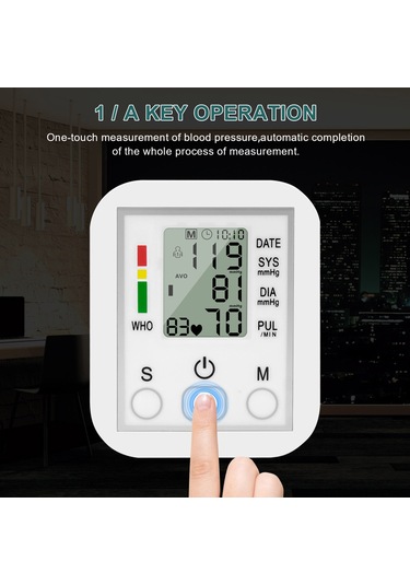 Qingmipy Taşınabilir Kol Tipi Tansiyon Aleti - Lcd Ekranlı Hassas Ölçüm, Ev Ve Seyahat Kullanımı İçin Beyaz
