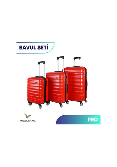Vegmann Delphin Kırmızı 3 Lü Valiz Seti Kırmızı
