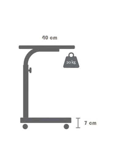 Yükseklik Ayarlı Laptop Sehpası Çalışma Masası - Çam (Tekerli) Atlantik Çam