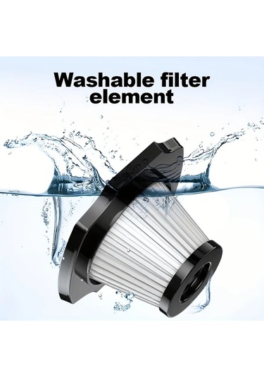 Fochsia Black Şarj Edilebilir Kablosuz El Süpürgesi Güçlü Emiş Ev Ofis Araç İçin Hepa Filtre