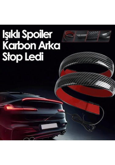 Işıklı Karbon Spoiler 130 Cm Ledli Sinyalli Animasyonlu