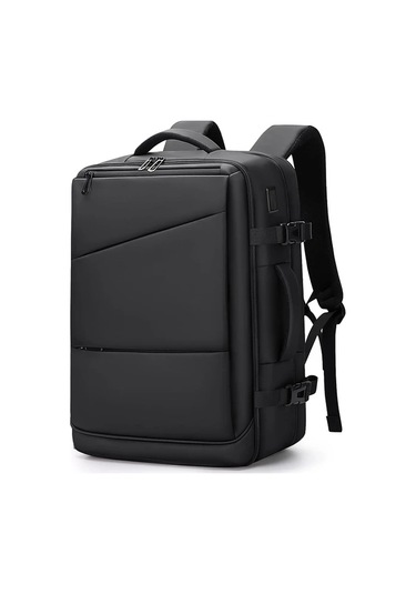 Xuweiwei Siyah Moda Trendi İşletme Bilgisayar Sırt Çantası Rahat Seyahat Nefes Alabilir Hafif Şık Erkek Kadın Siyah