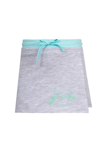 Timi Girl Çift Kemerli Şort Etek Gri