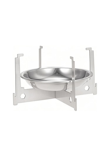 Yifomall Küçük Çekirdekli Alkol Isıtma Tepsisi İle Katlanabilir Tutucu, Dış Mekan Kampı Ve Ev Kullanıma Uygun, Çelik Malzeme, 40ml Kapasite Gümüş