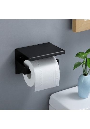 Novahub Duvara Monte Tuvalet Kağıdı Tutucusu Sus304 Paslanmaz Çelik Siyah Raf Ve Yapışkanlı Montaj Diğer