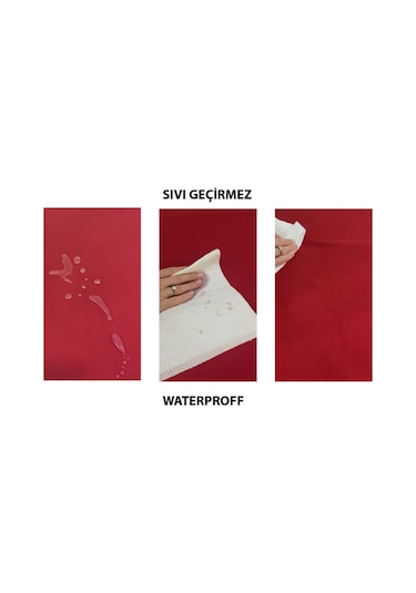 Sıvı Geçirmez Dertsiz Masa Örtüsü Kırmızı