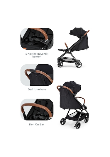 Kanz Instreet Autofold Travel Sistem Bebek Arabası Siyah Antrasit - Siyah